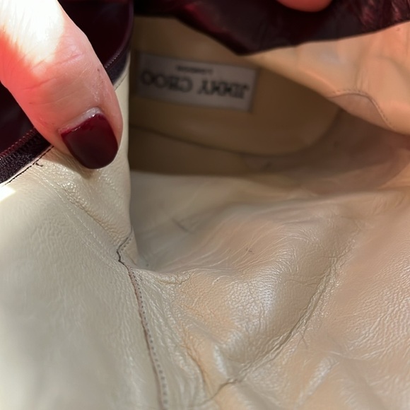 Jimmy Choo Sz 35 Brown Leather Kitten Heel Mid Leg Side Zip Boots - Picture 12 of 13